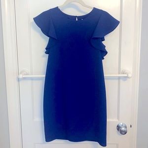 Bar III Boutique Dress in Blue With Ruffle Sleeve XS